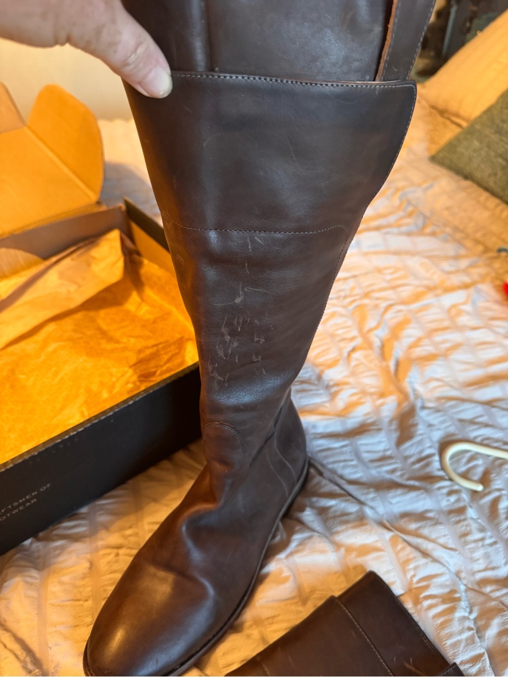 Frye Brown Leather Knee-High Riding Boots - Picture 6 of 7